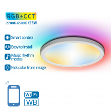 LED Stropné svietidlo, 25W, 2600lm, 402mm , RGB+CCT, SMART
