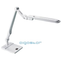 Led stolná lampa 10W ovládanie jasu a farby svetla cez dotykový panel, biely lesk